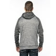 thumbnail image 2 of Burnside - Men's Performance Raglan Hoodie - Color - Heather Grey/ Heather Charcoal - Size - M, 2 of 3