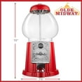 thumbnail image 3 of Olde Midway 15" Gumball Machine with Coin Bank - Red, Antique-Style Bubble Gum Candy Dispenser, 3 of 7