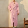 thumbnail image 4 of RXIRUCGD Peignoir Long pour Femme à Col Épaissi, Col Confortable, Robe de Nuit, Tenue d'Intérieur ( Rose, Taille : M ), 4 of 5
