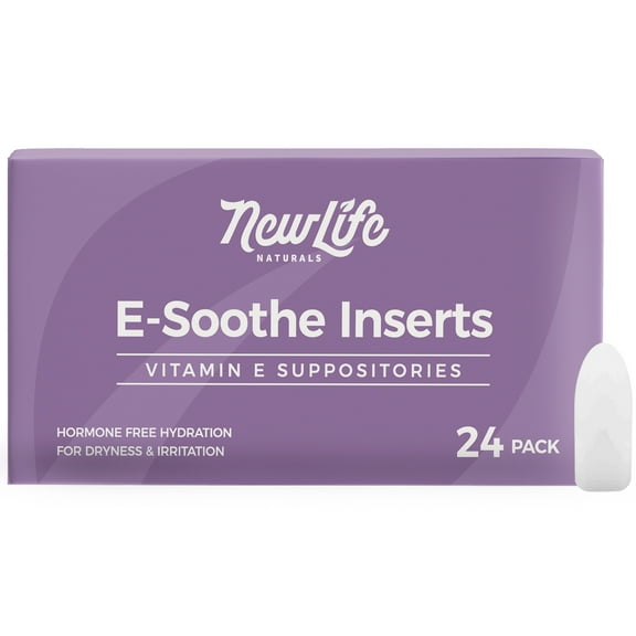 NewLife Naturals Vitamin E Suppositories – Vaginal Moisturizer for Dryness Irritation Menopause - 24 Inserts