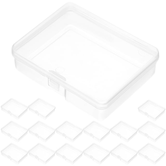MasteelfCA 30 pcs Clear Plastic Storage Containers with Lids Empty Hinged Lid Storage Boxes for Beads