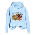 thumbnail image 1 of Thanksgiving Women's Printed Casual Hoodie With Pocket And Adjustable Drawstring, 1 of 3
