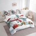 thumbnail image 4 of Manfei Lovely Xmas Snowman 7-Piece Twin Bedding Sets,Merry Christmas Bedding Comforter Set,White Red Sheet Sets For Girl Teens,Breathable Home Decor Reversible, 4 of 9