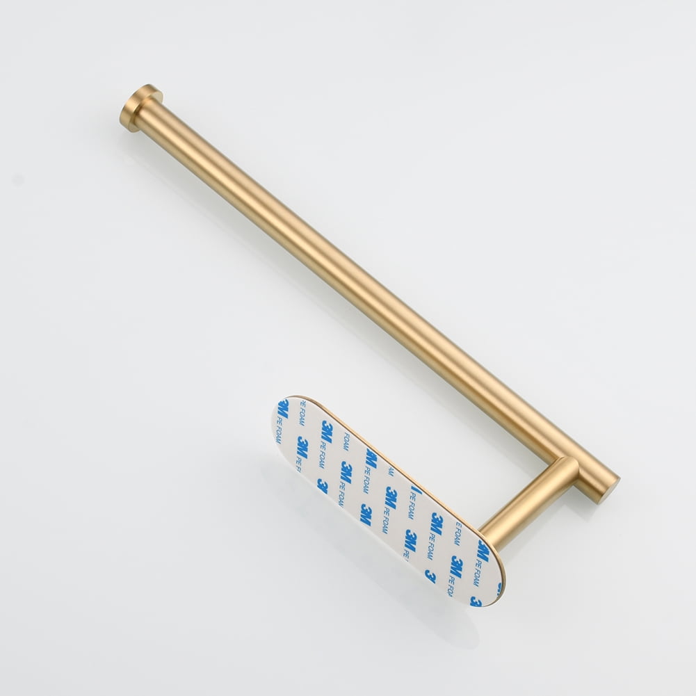 Lowestbest Stainless Steel Towel Holder, Adhesive Lengthen Toilet Paper Holder for 2 Roll Papers, Brushed Gold Lowestbest Stainless Steel Towel Holder, Adhesive Lengthen Toilet Paper Holder for 2 Roll Papers, Brushed Gold