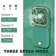 thumbnail image 4 of ZHAOCHENG Ventilador portátil plegable (verde), mini ventilador con banco de energía USB, mini ventilador personal de 3 velocidades, ventilador de escritorio plegable con batería de 3000 mAh, ventilad, 4 of 5