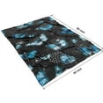 thumbnail image 4 of Black Blue Butterfly Dandelion Pattern Blanket,Comfortable Soft Flannel Throw Blanket,All Season,Warm Lightweight Blankets for Sofa Bed Couch Living Room Chair,60"x80", 4 of 4