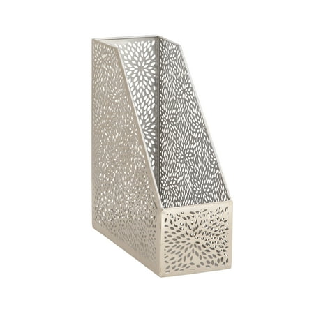 Decmode Contemporary 400 X 40 Inch Pierced Flourishpatterned Iron Delectable Contemporary Magazine Holder Decmode Contemporary 400 X 40 Inch Pierced Flourishpatterned Iron Delectable Contemporary Magazine Holder