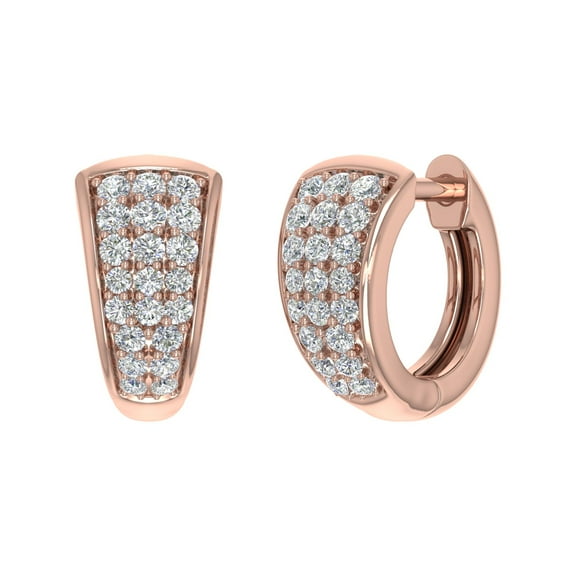 1/2 Carat Diamond Huggies Earrings in 14K Rose Gold (SI1-SI2 Clarity)
