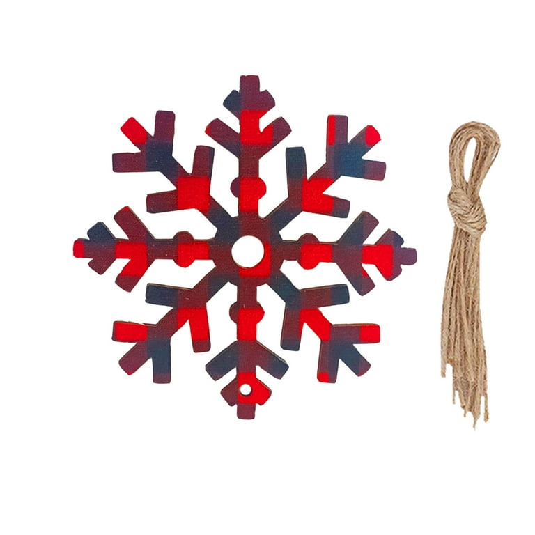 10PCS Wooden Snowflakes Ornaments Christmas Wood Snowflake Hanging  Decorations Christmas Tree Wooden Pendant 