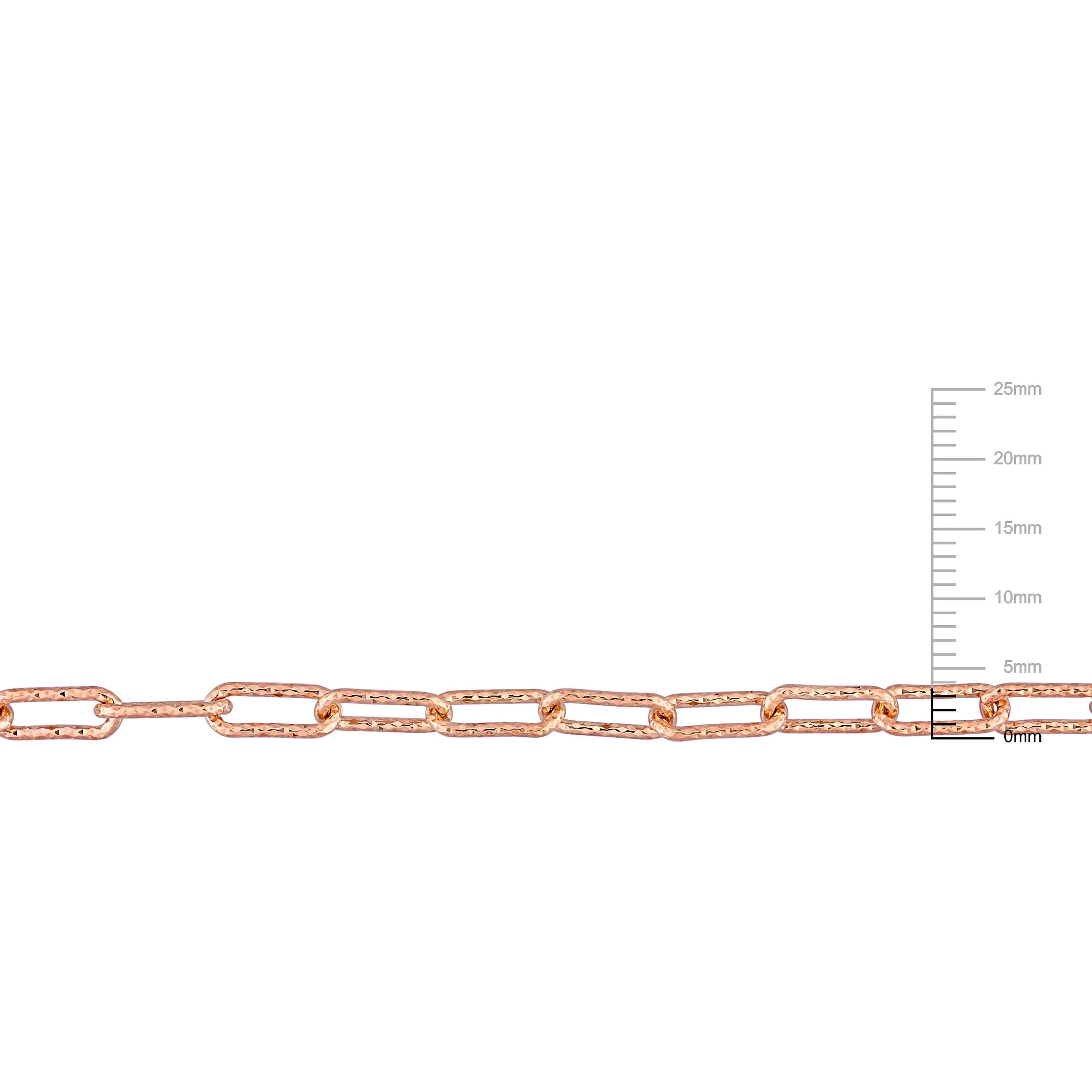 Everly Women's 3.5mm Rose Gold Flash Plated Sterling Silver Paperclip Link Chain Anklet - 9 in.