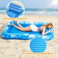 thumbnail image 5 of Inflatable Tanning Pool Lounger Float with Sprinkler, 77" x 48" Pool Floats Adult with Pillow, 6 in 1 Suntan Tub Raft Floatie with Drink Holder Sunbathing Water Lounge, 5 of 8
