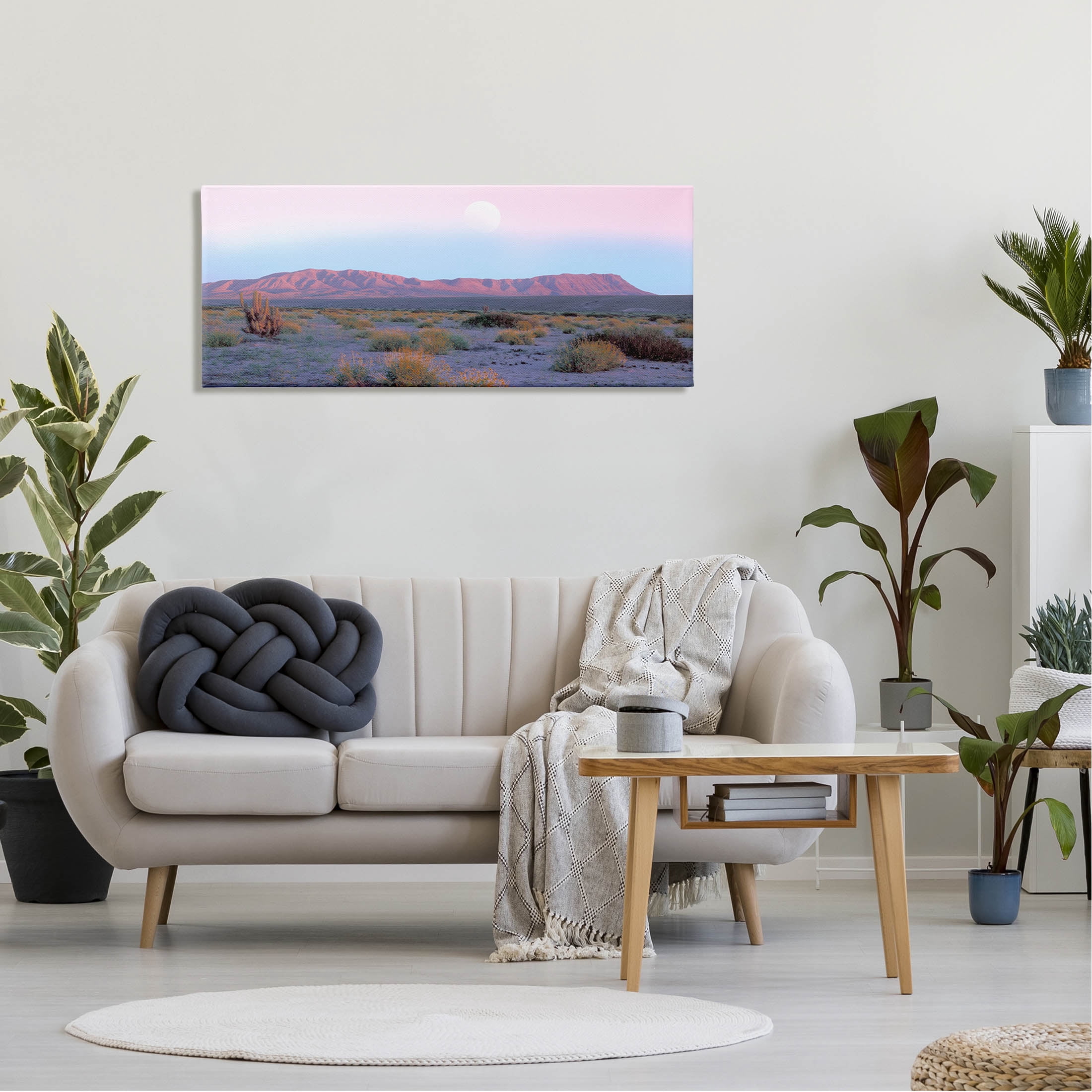 Desert Sun Arid Plateau Landscape Photograph Gallery Wrapped Canvas Print Wall Art