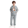 thumbnail image 2 of SERTG Children's Halloween Two-Piece Set Hooded Sweatshirt with Cute Printed +Casual Long Pants Long Sleeved Set Tops and Pants for Kids 2-13 Years(Gray,4 Years), 2 of 5