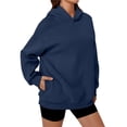 thumbnail image 1 of Sudaderas con Capucha de Gran Tamaño para Mujer, Sudaderas Cómodas, Conjuntos de Moda de Otoño, Blusas Casuales, Ropa de . Azul Marino M, 1 of 6