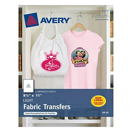 Avery T-shirt Transfers for Inkjet Printers, 8.5 x 11 Inches, for use with White or Light Colored Fabric, 6 Sheets (Best Inkjet Printer For Transfer Paper)