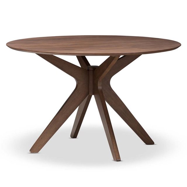 Hawthorne Collection Table à Manger Ronde en Marron Noyer
