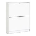 thumbnail image 2 of Tvilum Bright 2 Drawer Shoe Storage Cabinet, White, 2 of 15