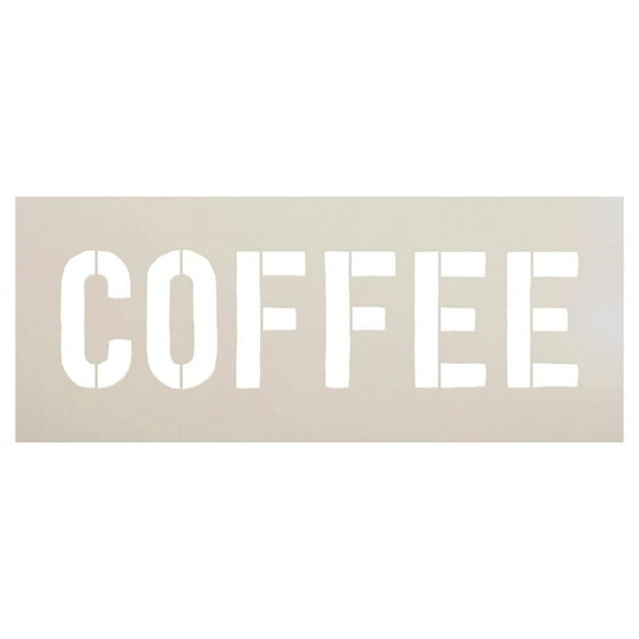 Java Vibes Coffee Typography Stencil - Craft DIY Modern Farmhouse Kitchen Decor - USA Made - Paint Jumbo Rustic Wood Sign - 13.5 x 5.5 inch