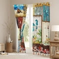 thumbnail image 3 of Ocean Patchwork Curtains,Starfish Sea Shell Blackout Curtains 52Wx63L,Vintage Anchor Coral Curtains & Drapes,Rustic Lattice Sealife Window Curtains 2 Panels for Bedroom, 3 of 6