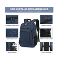 thumbnail image 2 of Mochila Para Laptop 15.6 Pulgadas Impermeable Antirrobo Viaje A Portátil Expandible Urbana Grande 35 Belug Azul, 2 of 5