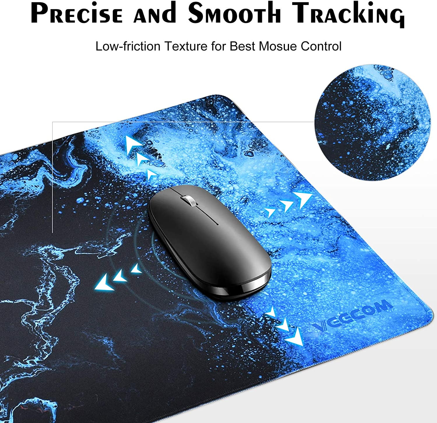 Gaming Mouse Pad, Blue Large Mouse Pad Gaming 31.5×15.75In, Large Mouse Pads, Long Big Mouse Pad XL Mouse Mat with Non-Slip Base, Extended Keyboard Mouse Pad Desk Pad for Computer (Blue)