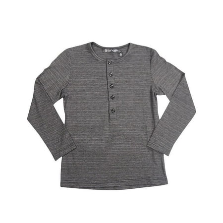 Heathered Henley Top Smash For Boys Heathered Long Sleeve Fashion Henley T-Shirt Tee Shirt Top, 30909 Black / 10 ()
