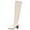 White Boots for Women, variant on hopeusnice Women Knee High Stretch Boots With Square Toe Sole Chunky Heel Pull On Design For Fashion And Party Occasions Black 36