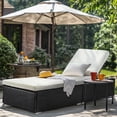 thumbnail image 2 of Ktaxon Outdoor Wicker Chaise Chair, Modern Rattan Sunbed with Cushion for Indoor & Outdoor, Black, 2 of 10