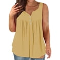 thumbnail image 1 of Duoif Womens Tank Tops, Women's Plus Size Summer Vest Loose Fit Round Neck Button Front Casual Top Womens Tops Yellow XXXXL, 1 of 5
