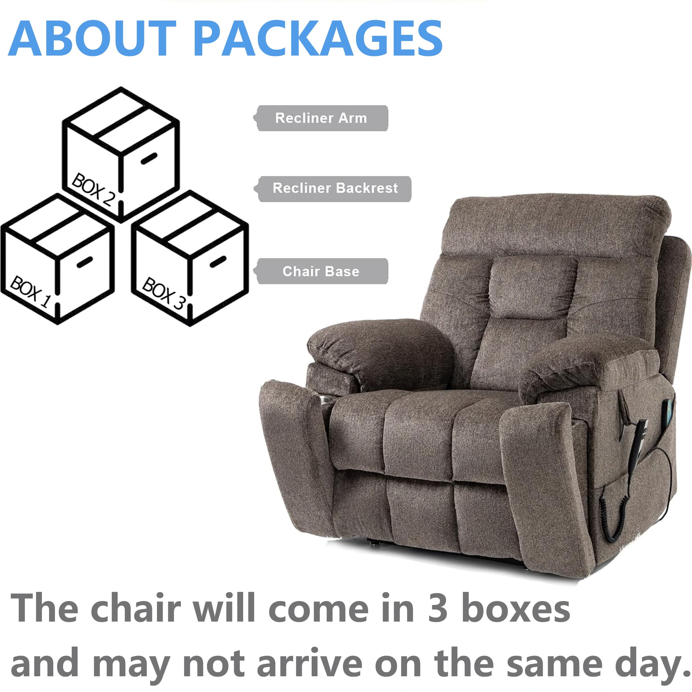 Oversized Power Lift Recliner Chair with Massage and Heat for Elderly, UHOMEPRO Large Wide Seat Recliners for Big and Tall, Safety Motion Reclining Mechanism with Hidden Cup Holder, Dark Brown