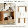 thumbnail image 6 of EUROCO Vintage Console Table with Beaded Trim and Reversible Curved Legs,59.8" Wood Long Sofa Table Behind Couch Accent Tables for Entrance Foyer Hallway,Brown, 6 of 8