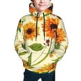 thumbnail image 5 of Kll Unisex Kids Boys Girls Hooded Pocket Pullover Hoodies-Sunflowers And Butterflies, 5 of 9