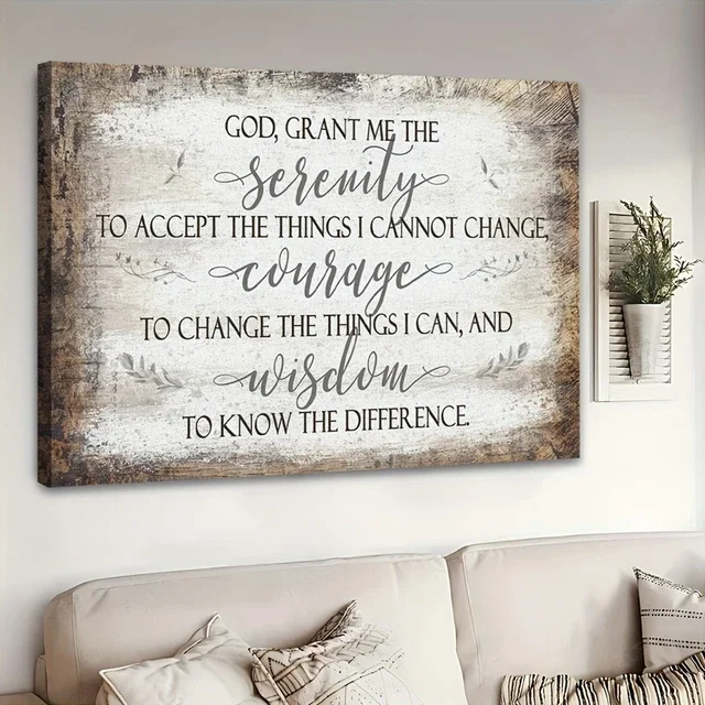 God Grant Me Serenity Vintage Art Religious Decor For Home Gift Home Decor Office Wall Art