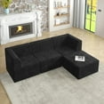 thumbnail image 2 of L shape Modular Sectional Sofa, DIY Compressed Sectional Sofa Modern Minimalist Style Corduroy Couch, Sleeper Sofa for Living Room, Bedroom,, 2 of 8