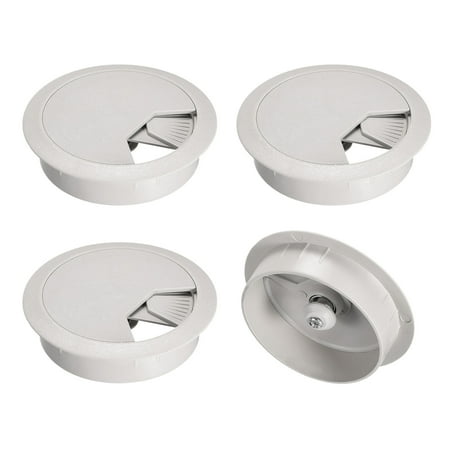 

Uxcell 4Pack 2.1 Inch Cable Hole Cover ABS Office Desk Cable Wire Cord Grommet White