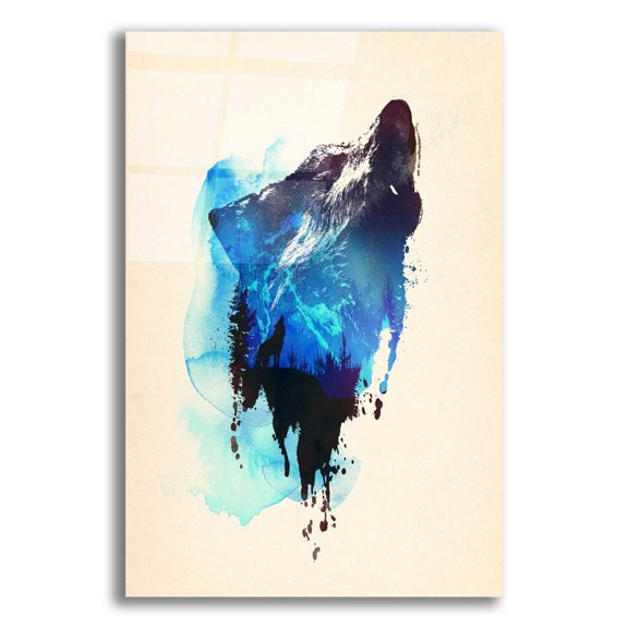 Epic Art 'Alone As a Wolf' by Robert Farkas, Acrylic Glass Wall Art, 12"x16"