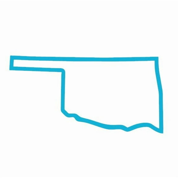 State Map Outline Oklahoma Vinyl Decal Sticker UV & Waterproof Bumper Window Laptop Automotive Water Bottle Gift accessories – SKY BLUE 6"