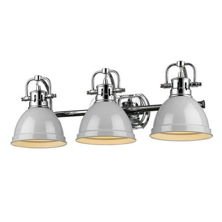 

24.5 inch 3 Light Vanity Light in Classic Style 8.5 inches High By 24.5 inches Wide-Chrome Finish-Gray Shade Color Bailey Street Home 170-Bel-4763682