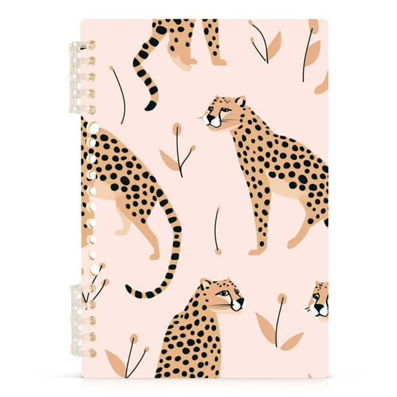 Cheetah Leopard Spiral Notebooks 60 Sheets 120 Pages A5 Journal Notepad 8.3x5.7 Inch Thick Adjustable College Ruled Paper