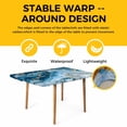 thumbnail image 4 of Blue Gold Marble Table Cloths for 5 Foot Rectangle Tables, Modern Abstract Geometric Gradient Patio Waterproof Elastic Fitted Tablecloths, Washable Rectangular Table Cover for Camping, 4 of 8