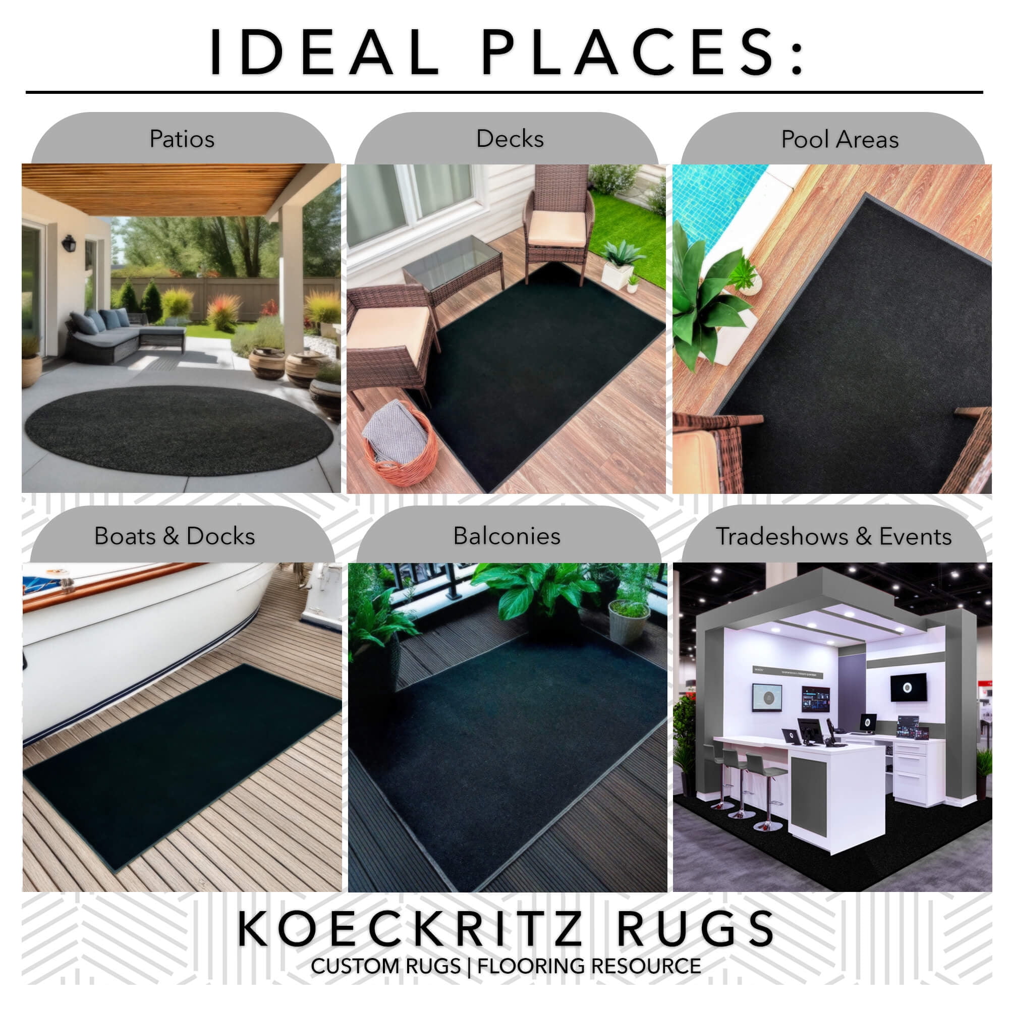 Koeckritz Rugs Mocha Indoor/Outdoor Area Rug, 6' Round, Lightweight & Durable