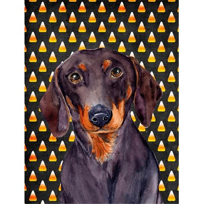 11 x 15 in. Dachshund Candy Corn Halloween Portrait Garden Size Flag