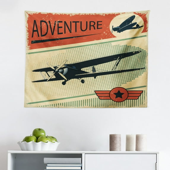 Vintage Tapestry, Various Women Lip Forms in Several Gestures Sad Nervous Happy Female Print, Fabric Wall Hanging Decor for Bedroom Living Room Dorm, 2 Sizes, Vermilion and White, by Ambesonne