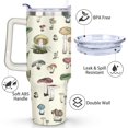 thumbnail image 3 of 40oz Colorful Botanical Mushroom Stainless Steel Flip Straw Tumbler Spill Proof Travel Cup Double Wall Vacuum Insulated Coffee Mug with Top Handle, 3 of 6