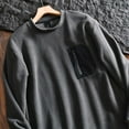 thumbnail image 3 of YUGYXL Men's Casual Crewneck Sweatshirts Colorblock Long Sleeve Pullover with Chest Pocket Dark Gray XXXL, 3 of 3
