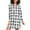 N40, variant on joogoo Black Grey White Checkered Pattern Women's Long Sleeve Nightgown Sleepwear L