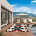 thumbnail image 3 of Aztec Southwest Outdoor Rug for Patio/Deck/Porch, Non-Slip Large Area Rug 6 x 9 Ft, Geometric Red Blue Tribes Retro Indoor Outdoor Rugs Washable Area Rugs, Reversible Camping Rug Carpet Runner, 3 of 8