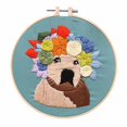 thumbnail image 3 of veasfak Embroidery Starter Stamped Dog Pattern 6inch Plastic Embroidery Hoop H H, 3 of 9