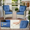 thumbnail image 3 of Ovios Patio Chairs Set of 2, Outdoor Rattan Wicker Armchairs with Cushions, All-Weather Chairs for Garden or Porch, 3 of 6
