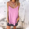 thumbnail image 2 of BiZtdJrK Women Spaghetti Strap Tank Tops Ruffle Hem Sleeveless Dress Shirts Summer Scoop Neck Tanks Pink S, 2 of 5